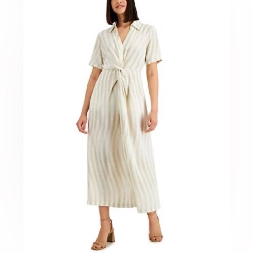 Twist-Front Maxi Shirtdress